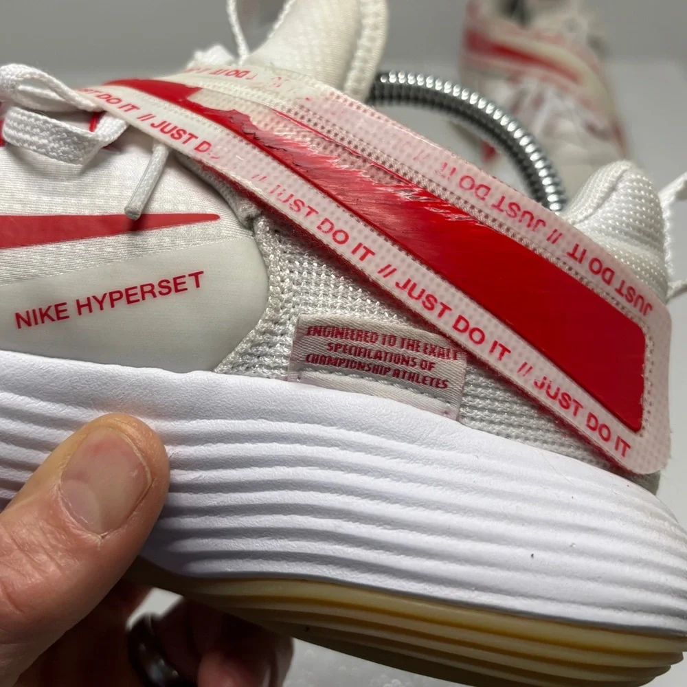 Nike React Hyperset Volleyball Shoes Women’s 6.5 White Red Gum Athletic Sneakers - Picture 12 of 16